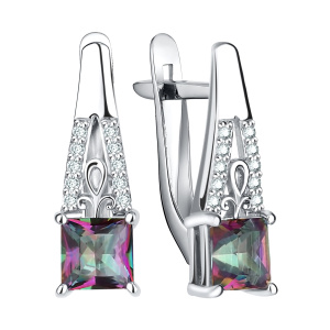 Серьги из серебра 925 пробы с фианитом TALANT 10-72-0К01-10184