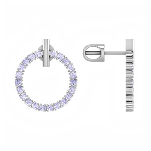Серьги из серебра 925 пробы с фианитом COUPLE STUDIO 20201300_Round