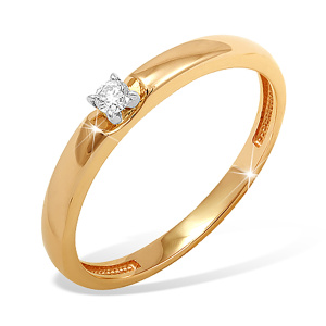 Кольцо из золота 585 пробы с бриллиантом EFREMOV К1514059