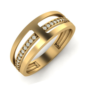 Кольцо из золота 585 пробы с фианитом DINASTIA 032561-1102