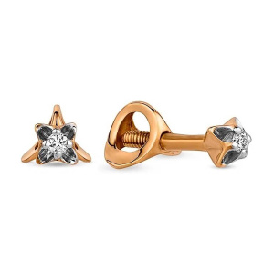 Серьги из золота 585 пробы с бриллиантом GRANT 0701650
