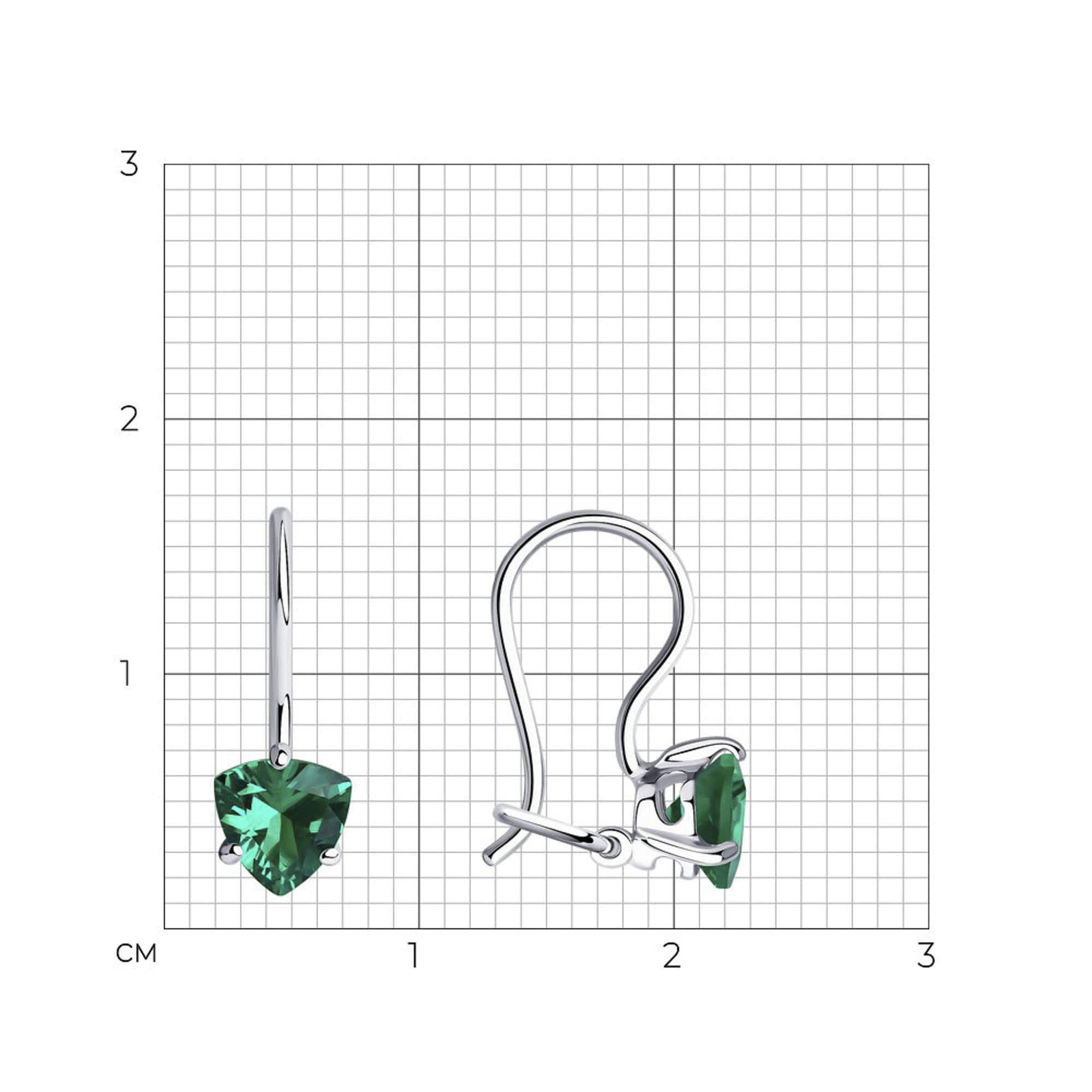 Серьги из серебра 925 пробы с фианитом SOKOLOV 94020580 Серебро 925 пр.
