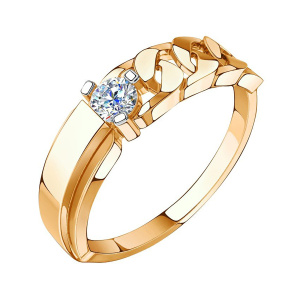 Кольцо из золота 585 пробы с фианитом SANIS 01-118341