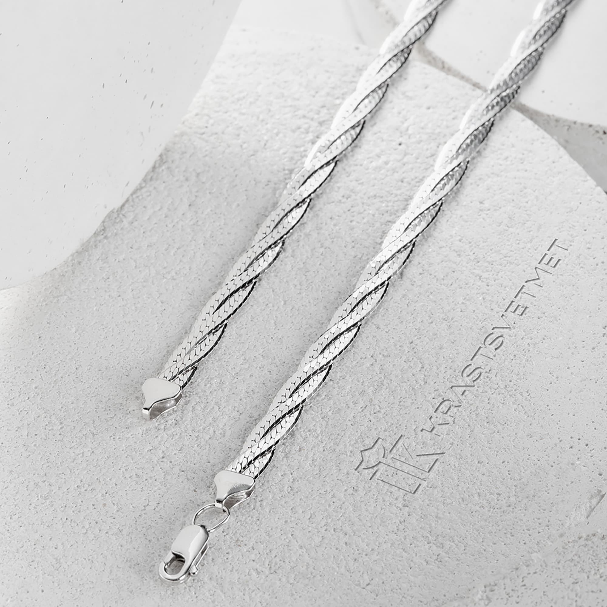 Цепь из серебра 925 пробы KRASTSVETMET НЦ 22-025Ю-3 d.0,50 Серебро 925 пр.
