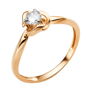 Кольцо из золота 585 пробы с фианитом DINASTIA 006011-1102