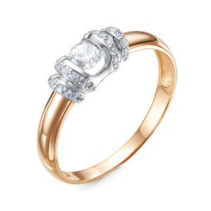 Кольцо из золота 585 пробы с фианитом DEL'TA 1103175