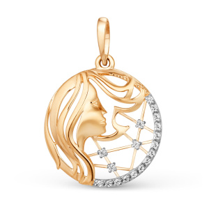 Кулон из золота 585 пробы с фианитом DINASTIA 101168-1102