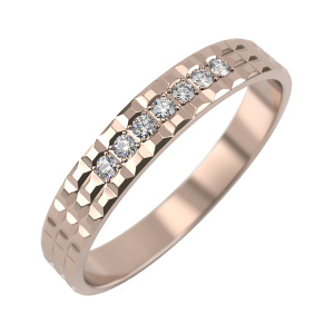 Кольцо из золота 585 пробы с фианитом GRAF КОЛЬЦОВ ШН23-7ф/ж