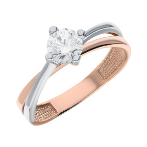 Кольцо из золота 585 пробы с фианитом ATOLL 10349