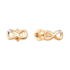 Серьги из золота 585 пробы с фианитом DINASTIA 019372-1102