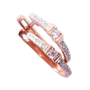 Серьги из золота 585 пробы с бриллиантом 44681E