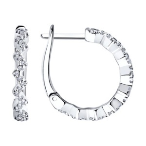 Серьги из серебра 925 пробы с фианитом SOKOLOV 94025651