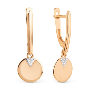Серьги из золота 585 пробы с фианитом DINASTIA 019852-1102