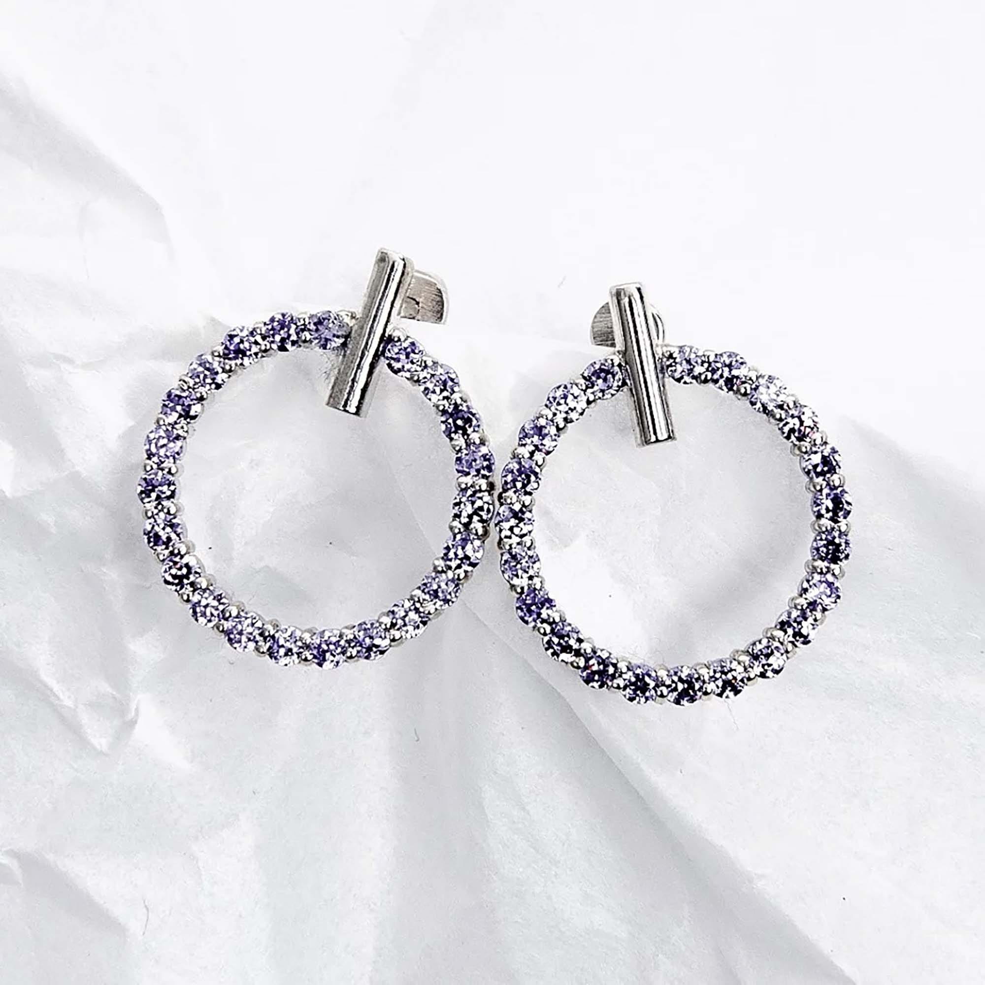 Серьги из серебра 925 пробы с фианитом COUPLE STUDIO 20201300_Round Серебро 925 пр.