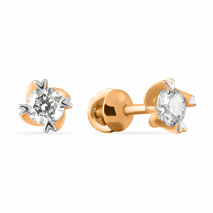 Серьги из золота 585 пробы с фианитом SANIS 01-215831