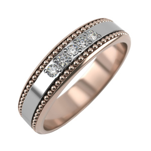 Кольцо из золота 585 пробы с бриллиантом GRAF КОЛЬЦОВ СЕ-39-5бр/бк