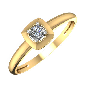 Кольцо из золота 585 пробы с фианитом SANIS 01-117910