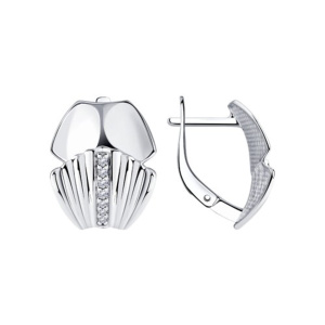 Серьги из серебра 925 пробы с фианитом SOKOLOV 94024180