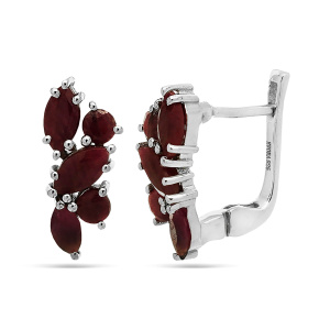 Серьги из серебра 925 пробы с корундом EVORA 648448