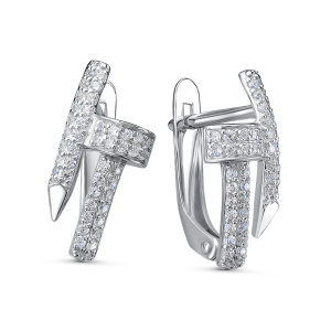 Серьги из серебра 925 пробы с фианитом DEL'TA с1204107
