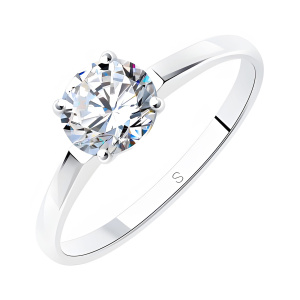 Кольцо из серебра 925 пробы с фианитом SOKOLOV 94010279