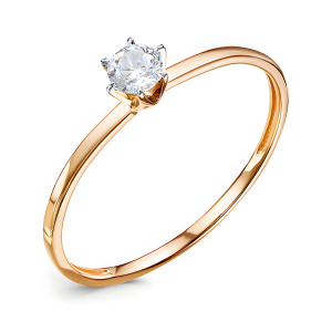 Кольцо из золота 585 пробы с фианитом DEL'TA 1105133