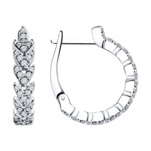 Серьги из серебра 925 пробы с фианитом SOKOLOV 94025640