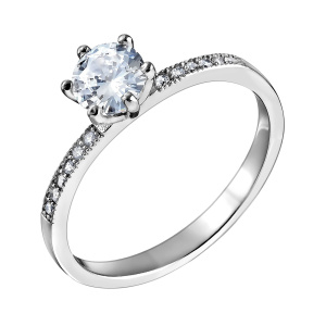 Кольцо из серебра 925 пробы с фианитом JUVEDEL КЛ-2720