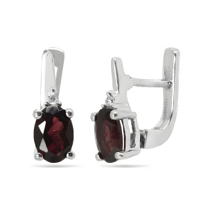 Серьги из серебра 925 пробы с гранатом EVORA 645624-1