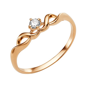 Кольцо из золота 585 пробы с фианитом DINASTIA 005121-1100