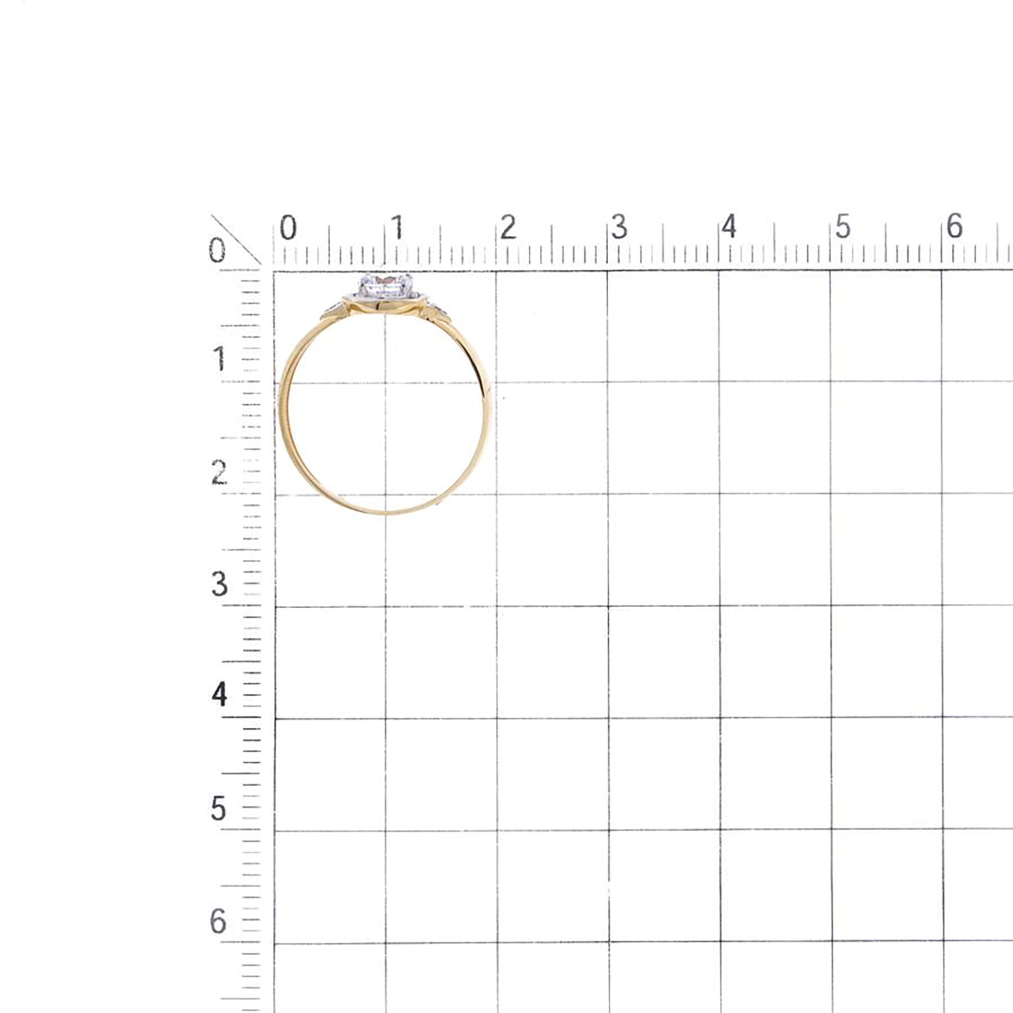 Кольцо из золота 585 пробы с фианитом KARATOV Т142018590 Золото 585 пр.