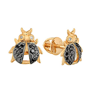 Серьги из золота 585 пробы с фианитом МАГНАТ 11315