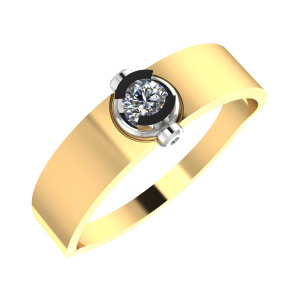 Кольцо из золота 585 пробы с фианитом SANIS 01-117861