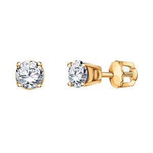 Серьги из золота 585 пробы с фианитом ATOLL 2571
