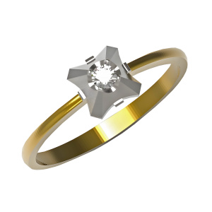 Кольцо из золота 585 пробы с фианитом DINASTIA 003551-1102