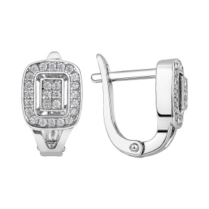 Серьги из серебра 925 пробы с фианитом JUVEDEL СЛ-11782М