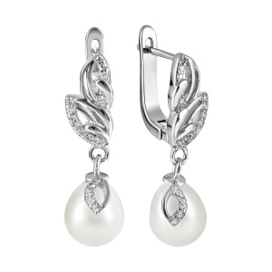 Серьги из серебра 925 пробы с жемчугом JUVEDEL СЛ-892