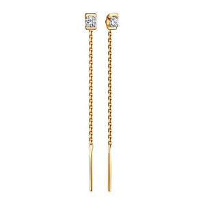 Серьги из золота 585 пробы с фианитом SANIS 01-218637