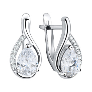 Серьги из серебра 925 пробы с фианитом TALANT 10-72-0001-11804