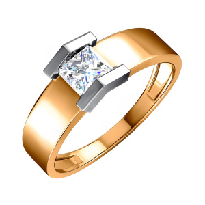 Кольцо из золота 585 пробы с фианитом SANIS 01-117601
