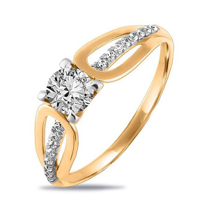 Кольцо из золота 585 пробы с фианитом SANIS 01-115216