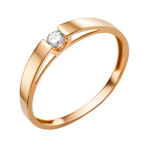 Кольцо из золота 585 пробы с фианитом DINASTIA 015211-3101
