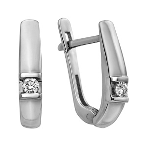Серьги из золота 585 пробы с бриллиантом GRANT 5601065