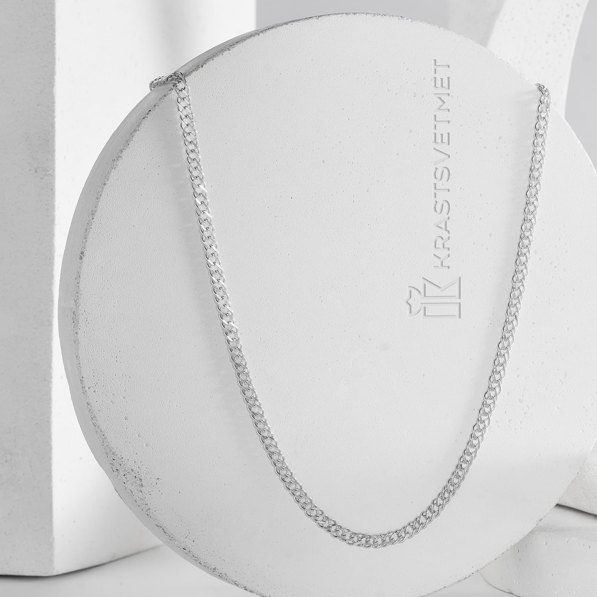 Цепь из серебра 925 пробы KRASTSVETMET НЦ 22-076Ю-3 d.0,50 Серебро 925 пр.