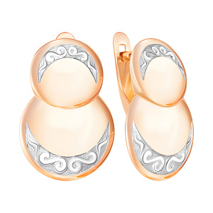 Серьги из золота 585 пробы ЗОЛОТЫЕ УЗОРЫ 02-8357