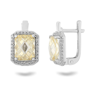 Серьги из серебра 925 пробы с цирконием EVORA 654403