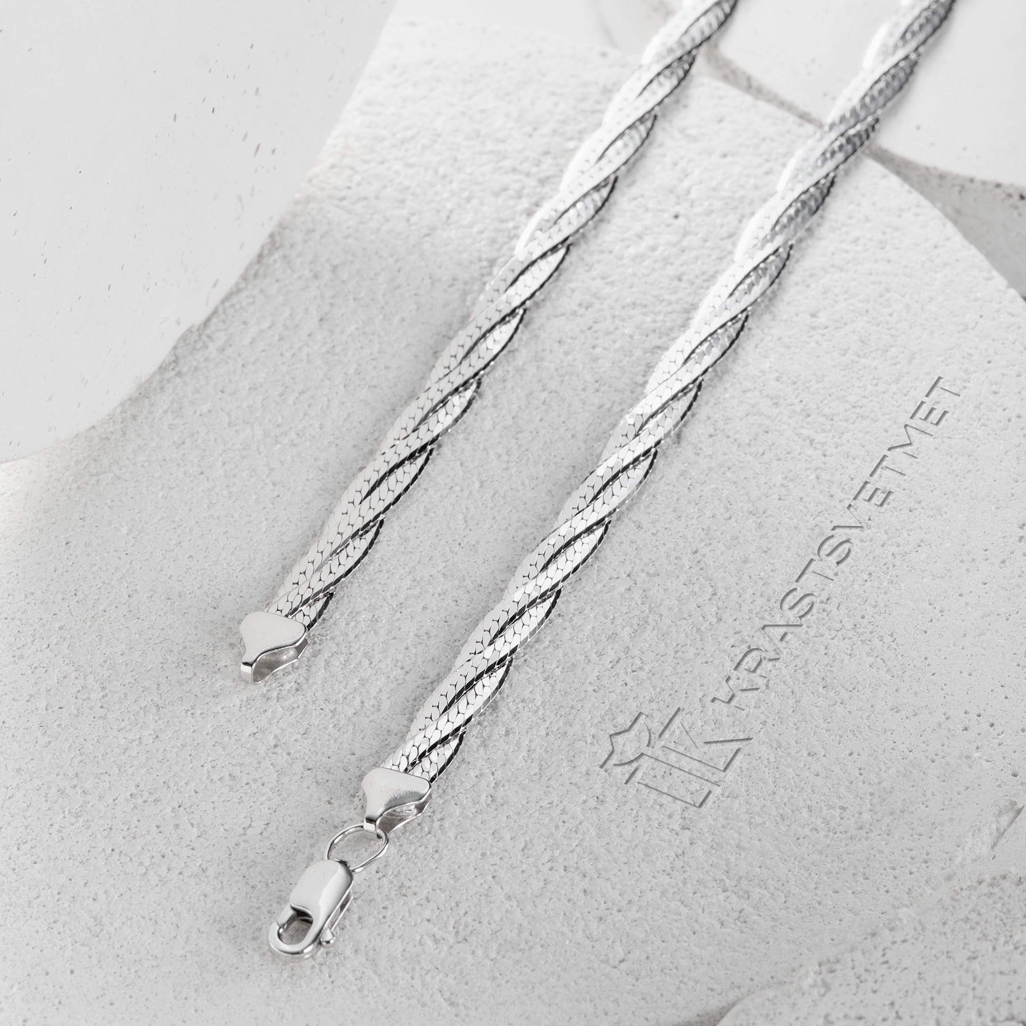 Цепь из серебра 925 пробы KRASTSVETMET НЦ 22-025Ю-3 d.0.50 Серебро 925 пр.
