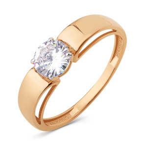 Кольцо из золота 585 пробы с фианитом DINASTIA 026831-1102