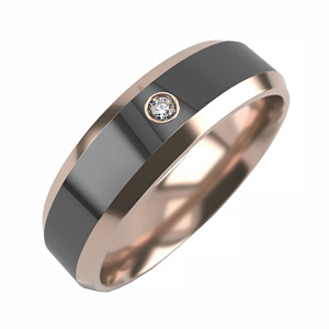 Кольцо из золота 585 пробы с бриллиантом GRAF КОЛЬЦОВ Л-37кч-1бр/к