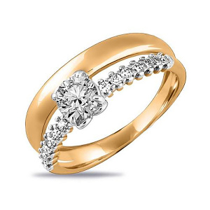 Кольцо из золота 585 пробы с фианитом SANIS 01-115154